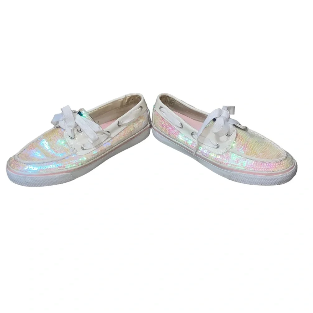 Sperry Top Sider Sequin Boat Shoe Women's Size 7 Iridescent Sparkle - Picture 2 of 8
